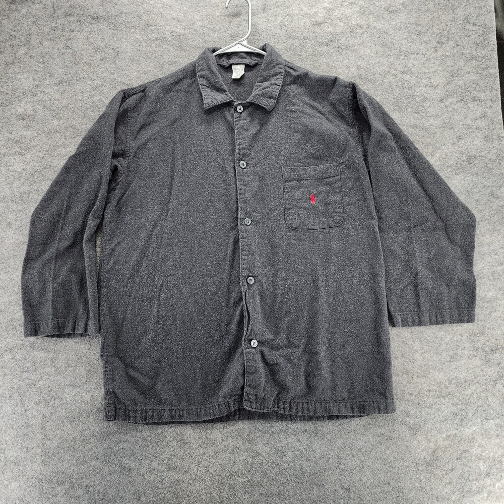 Polo Ralph Lauren Sleep Shirt Mens Medium Button Up Gray